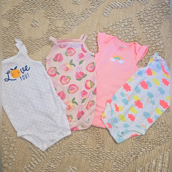 Carter's White and Neon Baby Onesie - Picture 6 of 11